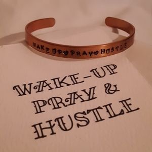 WakeUp, Pray, Hustle Metal Cuff